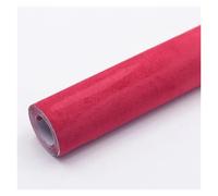 SHENGG Faux daim de luxe en cuir PU autocollant for intérieur de voiture, canapé, vêtement, patchs autocollants, boîte à bijoux, tissu velours DIY(Red,40x150cm)