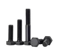 SHENGG GB5783 Boulon hexagonal M20-M36 Acier noir de qualité 8.8 | Vis en acier au carbone à filetage complet/demi-filetage(M22x90mm-1pcs)