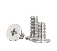 SHENGG Lot de 100 vis cruciformes ultra fines à tête plate en acier inoxydable M1.4 M1.6 M2 M2.5 M3 M4 M5 M6(50mm x100pcs,M4)