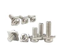 SHENGG Lot de 20 à 50 vis à tête cylindrique à, rondelles carrées nickelées M3 M3.5 M4 M5, vis de bornier à tête cylindrique cruciforme(M3.5x8x7mm-30pcs)