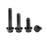 SHENGG M10 M12 M14 M16 Grade 10.9 noir en acier au carbone extérieur hexagone bride boulon hexagonale bride bouchon vis boulon de fixation pas 1.25/1.5mm(M12x35mmx1.25(1pcs)
