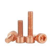 SHENGG T2 cuivre tasse tête cylindrique pur cuivre vis à tête creuse hexagonale vis à tête creuse DIN912 haute conductivité M3M4M5M6M8M10M12(12mm,M4 (5Pcs))
