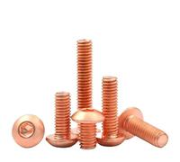 SHENGG Vis à six pans creux à tête ronde en cuivre pur T2 ISO7380 avec vis à métaux hexagonale à haute conductivité M3M4M5M6M8(14mm,M6 (2Pcs))