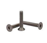 SHENGG Vis à tête fraisée hexagonale creuse en titane pur M2 DIN7991 GR2 M2*3/4/5/6/8/10/12/14/15/16/20(100PCS,M2x6 s1.3)