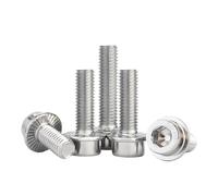 SHENGG Vis à tête hexagonale creuse avec rondelle intégrée DIN251 M3 M4 M5 M6 M8 M10 M12 en acier inoxydable 304 A2-70 (1/2/3/5/10/20 pièces)(14mm,5pcs M6)