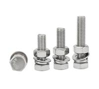 SHENGG Vis à tête hexagonale en acier inoxydable 304 M3 M4 M5 M6 M8 M10 M12 M14 M16, écrous, rondelles plates, kits de verrouillage, ensemble de boulons hexagonaux longs(90mm,M6-5PCS)