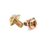 SHENGG Vis de bornier M3 M3.5 M4 M5 avec rondelle carrée Vis à tête cylindrique SEMS(Zinc plated yellow,M4x8x9 200pcs)