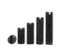 SHENGG Vis de réglage d'extrémité à pointe plate fendue en acier au carbone noir, vis sans tête M2 M2.5 M3 M4 M5 M6 M8, boulon sans tête fendu métrique Grade 4.8 DIN916(M2.5x8mm(200pcs))