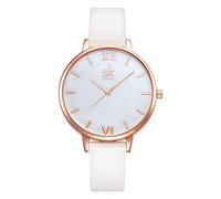 SHENGKE Classique Simplicité Femmes Montre Bracelet en Cuir Véritable Femmes Élégantes Montres Dames Montre-Bracelet(K0056L-Rosegold-Shell Dial)