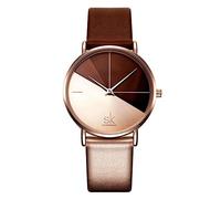SHENGKE Ladies Montre-Bracelet Creative Femme Marque de Montres de Luxe Montre Robe en Maille Femme Montre (K0095-Rosegold&Brown)