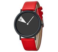Shengke Montre créative pour femme Bracelet en cuir Ultra Mince Minimaliste Montre-bracelet étanche pour fille Reloj Mujer Rouge