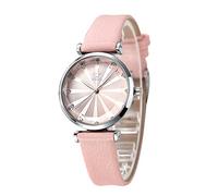 SHENGKE Montres pour Femmes Mode Simple Montre Femme Créative Montre Femme Montre-Bracelet Étanche avec Bracelet en Cuir，Rose