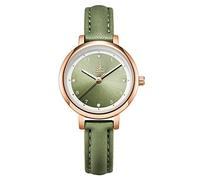 SHENGKE Montres pour Femmes Montre Femme Simple Montre Créative pour Femme Montre-Bracelet Étanche avec Bracelet en Cuir，Vert