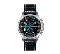 SHENGKE SINOBI Montres de Sport pour Hommes Chronographe Montres-Bracelets Multifonctions pour Hommes avec Calendrier Date Résistant à l'eau Montre Facile à Lire pour Homes (Silver-Blue)