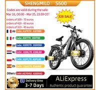 Shengmilo S600 vélo électrique adulte 2000W deux moteurs, 48V17.5AH velo electrique batterie amovible ,vtt électrique ,26 pouces électrique fat bike ,vélos électriques homme ,vélo électrique tout S600