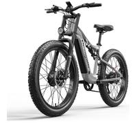 Shengmilo S600 : VTT Électrique Puissant - Moteur Double 1000W, Pneus Fat 3.0, Freins à Disque Hydrauliques - Gris