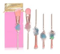 shengo Stitch Eyeshado Lot de 5 pinceaux de maquillage avec sac de rangement pour poudre, fard à paupières, blushes, lèvres, cadeaux Kawaii Stitch pour fille et femme