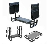 Shengou Banc de Jardinage Pliable 2 en 1, 60x52x27cm Tabouret Agenouilloir de Jardin, Tabourets de Jardinage, Repose Genoux Jardin, avec Pochette de Rangement avec Coussin Doux en EVA (Noir)
