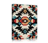 SHENGPOSTER Affiche murale géométrique aztèque Motif losange et zigzag Impression sur toile Maison de ferme moderne ou espace de yoga Œuvres d’art étirées Décoration murale Cadre intérieur 70x90cm