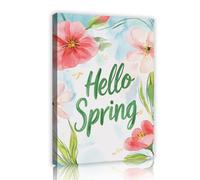 SHENGPOSTER Bonjour Spring Toile Art mural Imprimés floraux à l’aquarelle Décoration intérieure Œuvres botaniques Affiches Salon Bureau Décoration murale Cadre intérieur 35x52cm