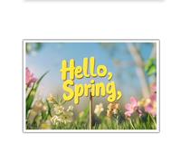 SHENGPOSTER Bonjour toile de printemps Art mural Décors floraux en floraison Peinture Affiches Décoration murale pour la maison Salon Chambre Bureau Décoration minimaliste Sans cadre 85x130cm