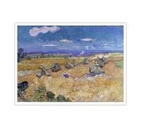SHENGPOSTER Champs de blé avec une impression murale Reaper Paysage impressionniste classique Peinture à l’huile Reproduction de musée Affiche à empreinte Affiche sans cadre 90x120cm