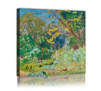 SHENGPOSTER Coloré Paysage De Jardin D’été Impressions Sur Toile Art Mural Pierre Bonnard Lumière Du Soleil Tableaux Pour Salon Chambre À La Maison Décoration Murale 50x50cm Cadre Intérieur