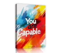 SHENGPOSTER Empowerment Impressions abstraites sur toile Vous êtes capable Citation motivation Art mural Arrière-plan coloré Images murales pour salle de sport Espace créatif Cadre intérieur 30x42cm