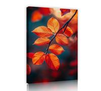 SHENGPOSTER Esthétique moderne Toile Art mural Affiches à textures d’automne Branches et feuilles Décoration murale Photos pour salon Bureau Chambre prêtes à être accrochées Cadre intérieur 20x28cm