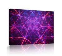 SHENGPOSTER Futurisme mystérieux Peinture sur toile Impressions Lignes géométriques et couleurs Affiche d’art mural pour salon chambre Violet Décoration rêveuse 55x70cm Cadre intérieur
