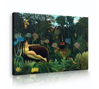 SHENGPOSTER Henri Rousseau le rêve impressions sur toile art mural pour salon chambre bureau décoration intérieure botanique jungle scène toile peinture murale 30x42cm cadre intérieur