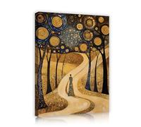 SHENGPOSTER Impression toile tendue foret mystique moderne prete a accrocher, Impression figure feminine debout minimaliste pour art mural salle a manger bureau Cadre intérieur 50x65cm