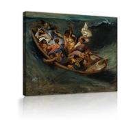 SHENGPOSTER Impressions sur toile Renaissance Christ sur la mer de Galilée Art mural par Eugène Delacroix peinture pour salon chambre couloir décoration intérieure 70x90cm Cadre intérieur