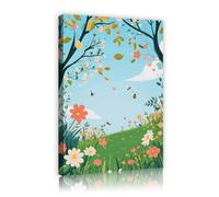 SHENGPOSTER Joyeuse toile de prairie printanière Art mural dessin animé Aquarelle Affiches pour salon Chambre de bébé Décoration de maison Belles images murales Cadre intérieur 80x112cm