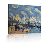 SHENGPOSTER Paul Cézanne la Seine à Bercy Toile Art mural bord de mer scène portuaire Impressions sur toile pour salon Décor célèbre tableau réplique 70x90cm cadre intérieur