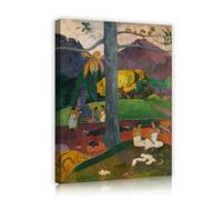 SHENGPOSTER Paul Gauguin Impressions sur toile Primitif rural Tribal paysage Art mural pour vivre chambre à coucher Décoration murale impressionnisme célèbre peinture réplique 55x70cm Cadre intérieur