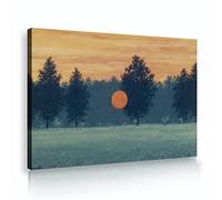 SHENGPOSTER Paysage de forêt murale Art Poster Le Banquet Tableaux sur toile René Magritte Impression sur toile pour salon ou chambre à coucher décor 50x70cm Cadre intérieur