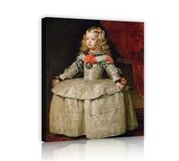 SHENGPOSTER Portrait de princesse baroque impressions sur toile Infanta Margarita dans une robe blanche et argentée Art mural -Diego Velazquez Famouse oeuvre réplique 90x120cm Cadre intérieur