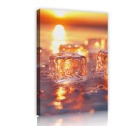 SHENGPOSTER Style minimaliste lumière et ombre Toile Art mural Glaçons transparents Affiches Bokeh Coucher de soleil Décoration du salon Thème océan Cadre intérieur 20x28cm