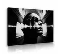 SHENGPOSTER Surréaliste Design Créatif Art Mural Impression sur Toile Architecture Silhouette et Portrait Art Posters pour Fashions Décor Salon (55x80cm/Innerframe)