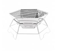 ShengQuanHao Grille Barbecue Pliante Portative en Acier Inoxydable Support Hexagonal Rangement pour Pique-nique Camping