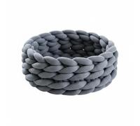 ShengQuanHao Linge Industriel Panier Cocon Chat Maille Épaisse Fait Doux Confortable pour Chat Chien Matériau Rembourrage Intérieur Adapté pour Sommeil Détente Maison, Gris Foncé, 55cm 1.5kg
