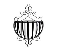 ShengQuanHao Porte-Pot Fleurs en Fer Forgé Mural Élégant Support Floral Mural Panier Crbé Classique Support Floral Suspendu en Fer pr Entrée, Noir