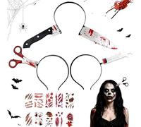 Shengruili Couteau d'Halloween dans la tête avec autocollants