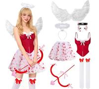 Shengruili Déguisement de Cupidon Femme,Costume d'ange Eros pour Adultes,Jupe tutu Valentin Cupidon Accessoire Cosplay Party