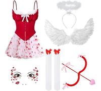 Shengruili Déguisement de Cupidon Femme,Costume d'ange Eros pour Adultes,Jupe tutu Valentin Cupidon Accessoire Cosplay Party
