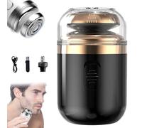 Shengruis Rasoir à Capsules, Rasoir à Capsules Mini Rasoir électrique Portable, avec Tondeuse à Poils de Nez rotative, Rasoir Rotatif Lavable (Black)