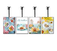SHENGSHIYU Caisson Lumineux Enseigne LED,Angle & Position Ajustables,Suspendu au Plafond,Gain de Place,Ultra-Fin,Caisson Lumineux Publicitaire à LED pour Affichage Menus 400 * 600mm