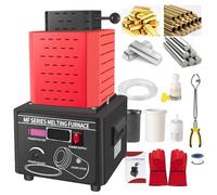 SHENGSHIYU Four de Fusion pour Métaux Four Fusion d'or 5000W 1600 ℃ / 2912 ℉ avec Creuset en Graphite de 2/3 kg Fusion pour l'or l'argent L'aluminium et Le Cuivre Capacité de Fusion Red-2kg