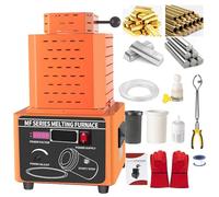 SHENGSHIYU Four de Fusion pour Métaux Four Fusion d'or 5000W 1600 ℃ / 2912 ℉ avec Creuset en Graphite de 2/3 kg Fusion pour l'or l'argent L'aluminium et Le Cuivre Capacité de Fusion Orange-2kg